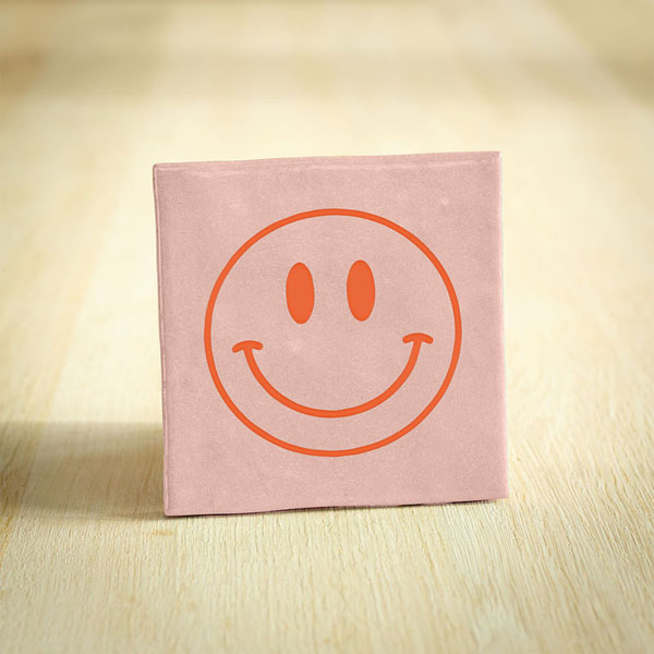 Tegeltje smiley roze